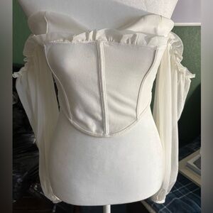 Elegant Off-Shoulder White Corset Top